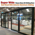 Super wide lift sliding door solid oak with exterior aluminum cladding sliding door system from China brand